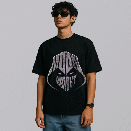moon knight graphic tee – black