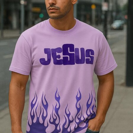 purple jesus & flame – 240 gsm french terry cotton oversize