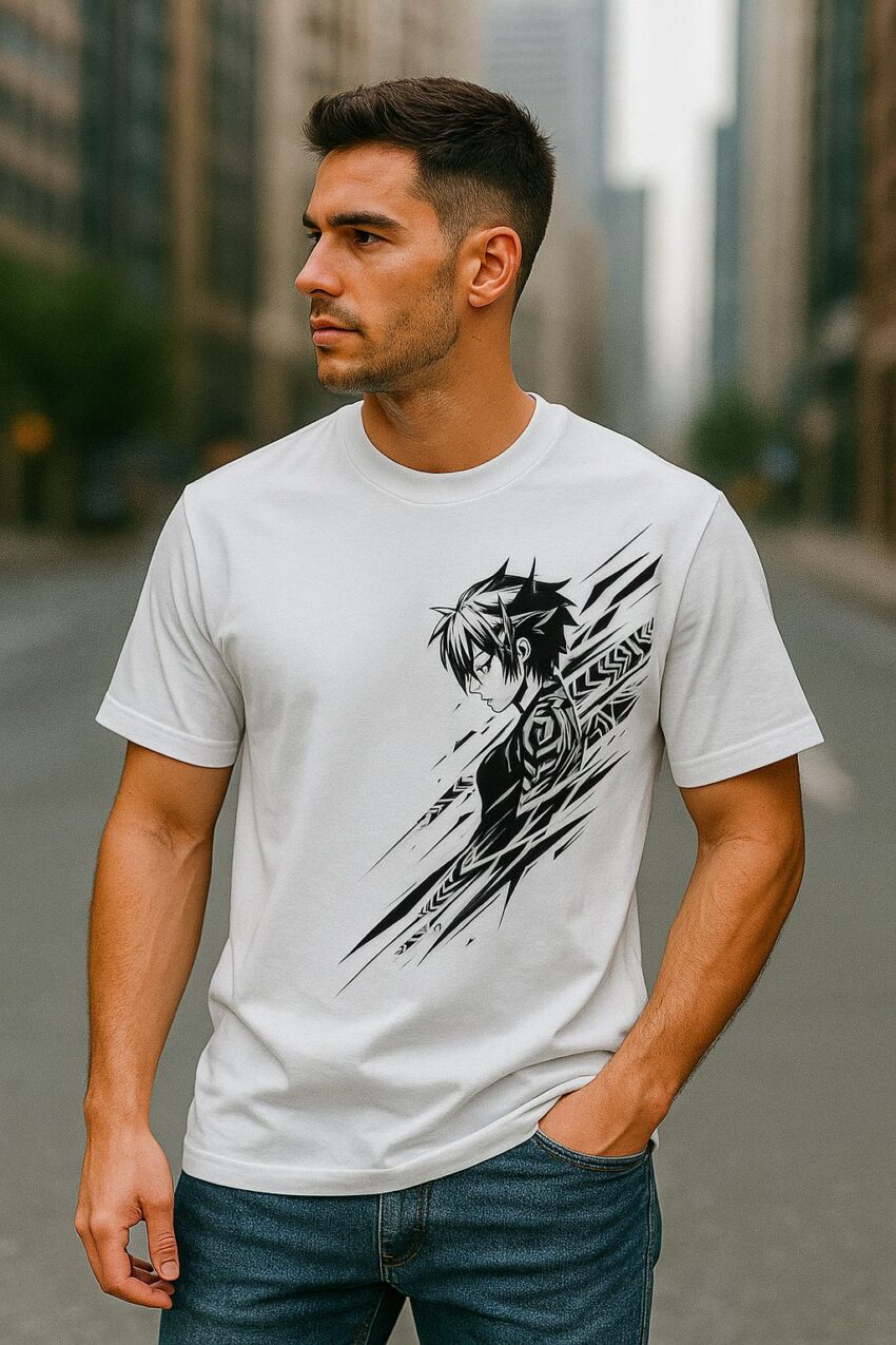SLYN — “Shadow Break” White Round neck – 180 gsm - SLYN